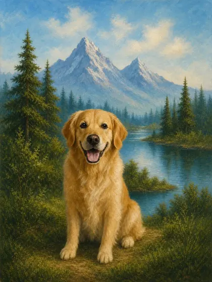Happy Little Pup - custom pet portrait
