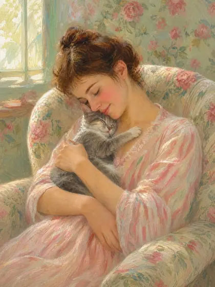 The Cradled One - custom pet portrait