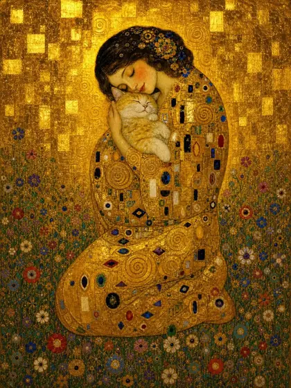 The Gilded Embrace - custom pet portrait