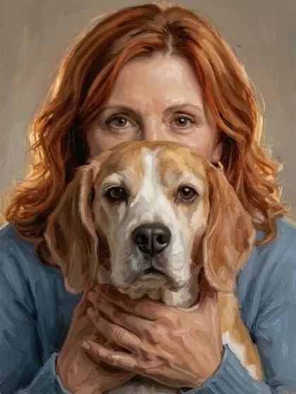 Aussie Hug - custom pet portrait
