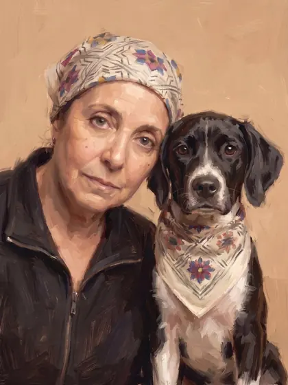 Bandana Pair - custom pet portrait
