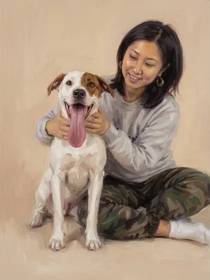 Dalmatian Hug - custom pet portrait