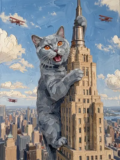 Kong Cat - custom pet portrait