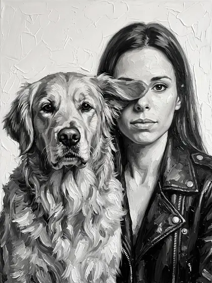 Two Hearts - custom pet portrait