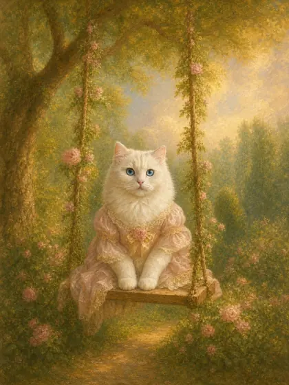 The Swing - custom pet portrait