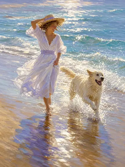 The Sun Walk - custom pet portrait
