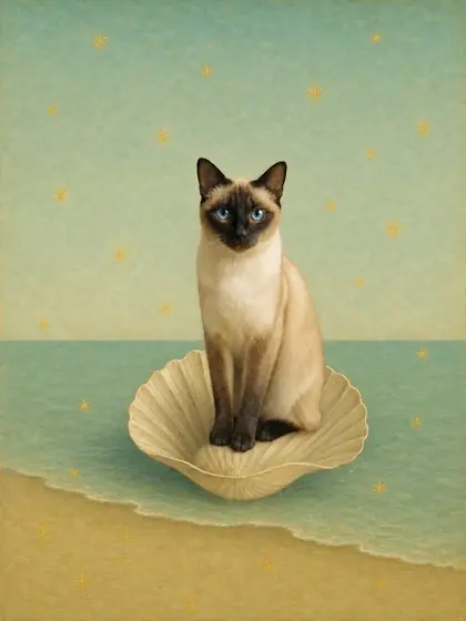 The Birth of Venus - custom pet portrait